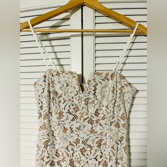 Lulu's White Lace Dress with Nude Lining - Picture 2 of 12